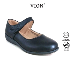 Black PVC Leather Hostel / Uniform / Formal Shoes Girls FM58362